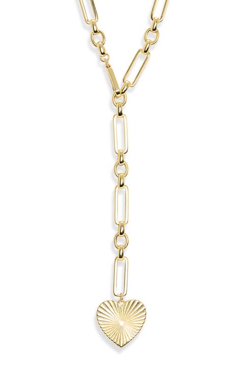 Emiele Heart Pendant Lariat Necklace