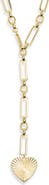 Bracha Emiele Heart Pendant Lariat Necklace