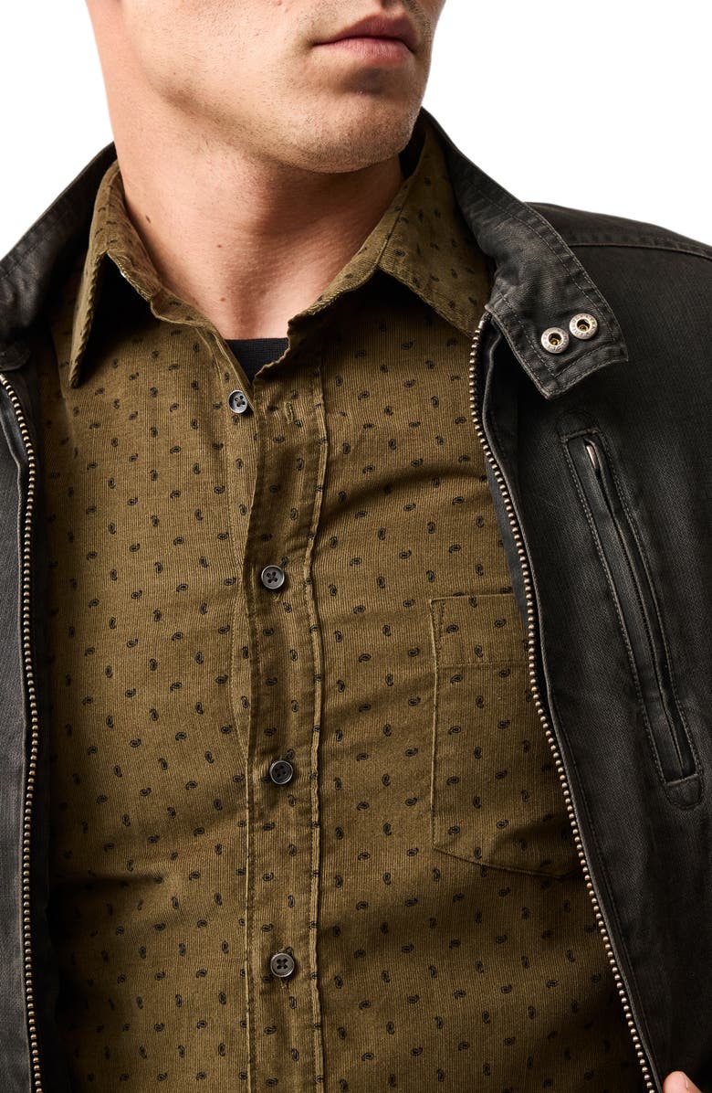 Rodd & Gunn Harrington Neat Paisley Cotton Corduroy Button-Up Shirt, Alternate, color, Moss