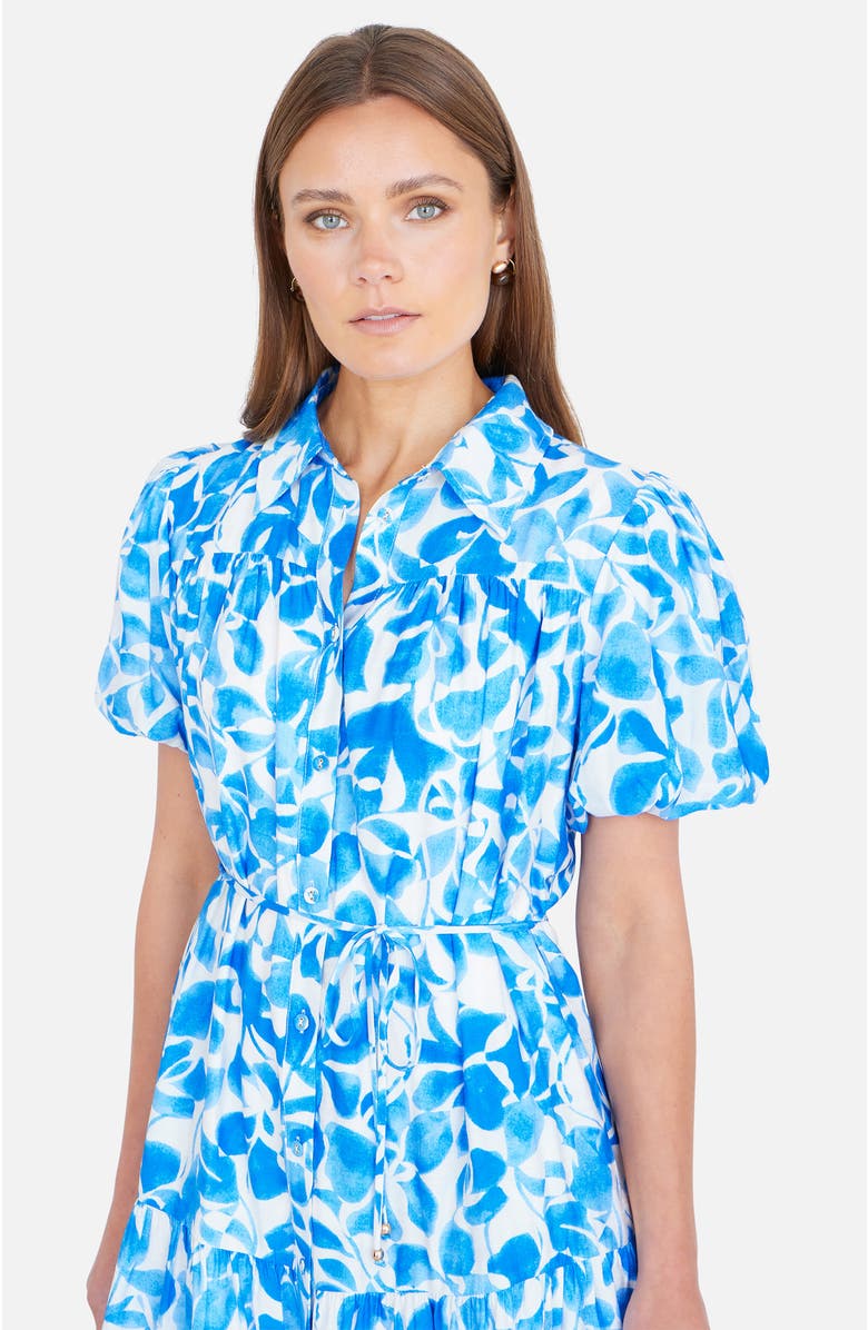 Yumi Floral Print Relaxed Shirt Dress, Alternate, color, Blue