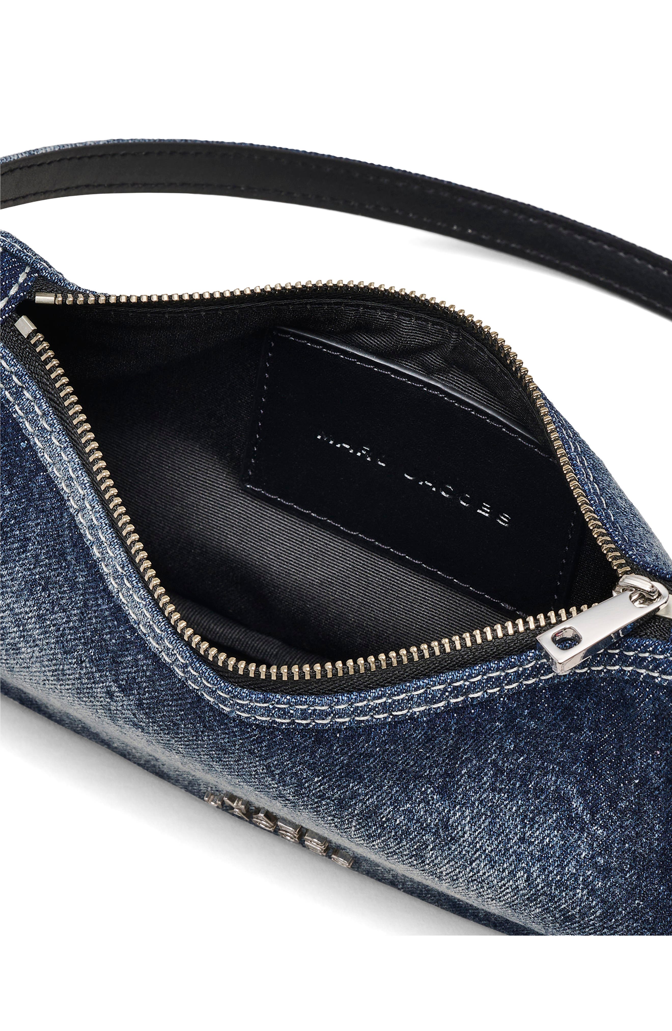 Marc Jacobs The Faded Denim Charm Shoulder Bag, Alternate, color, Faded Vintage Indigo