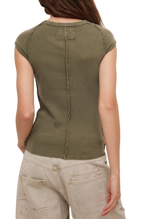 Free People Ever Had Cap Sleeve Cotton T-shirt In Green