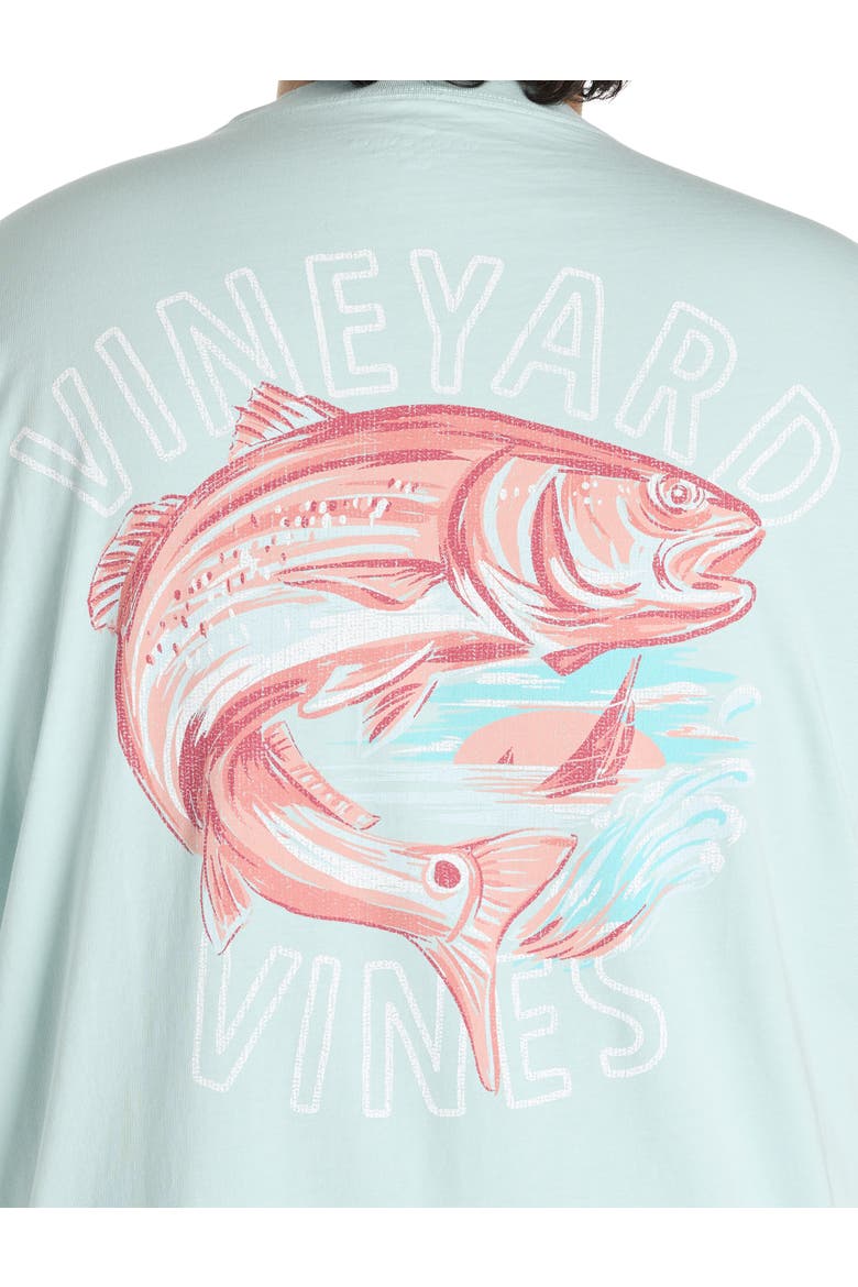 Big & Tall Painted Redfish Graphic Tee, Alternate, color, AQUA HAZE