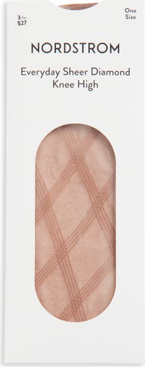 Everyday Sheer Diamond Knee High Socks