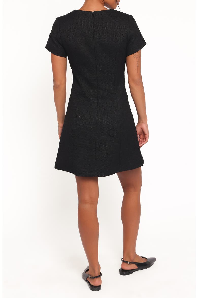 Sutton Tweed Minidress, Alternate, color, BLACK