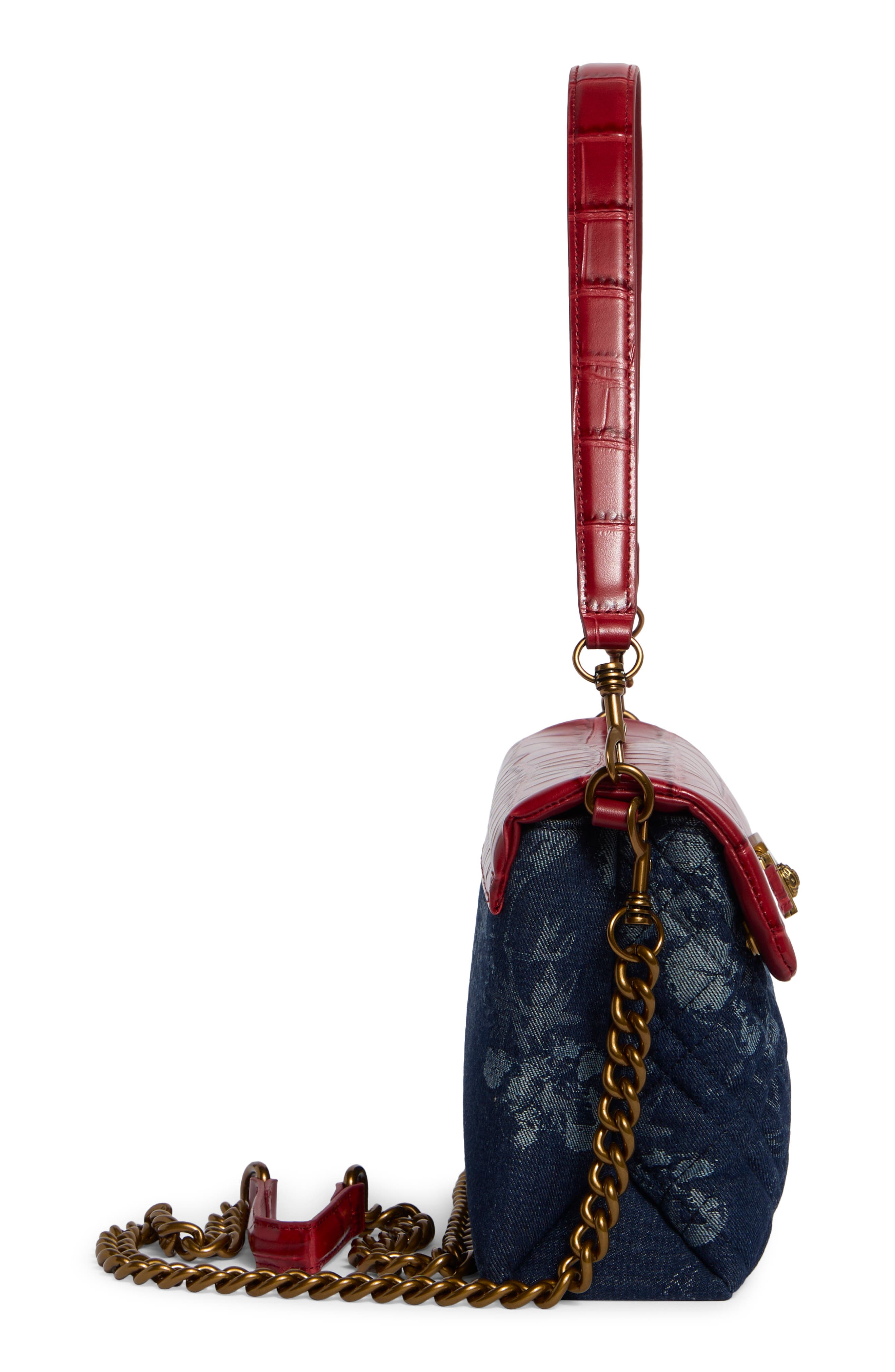 Kingsley Mixed Media Shoulder Bag, Alternate, color, OPEN RED