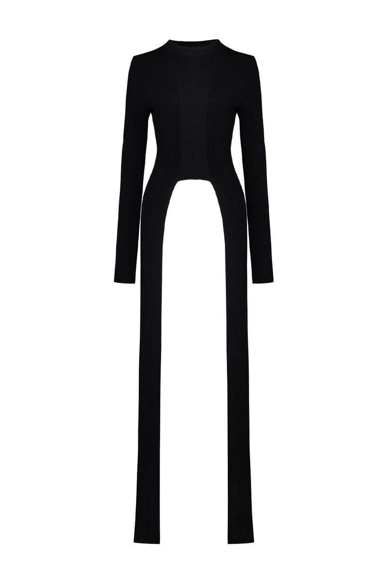 Tailed Knit Top, Alternate, color, black
