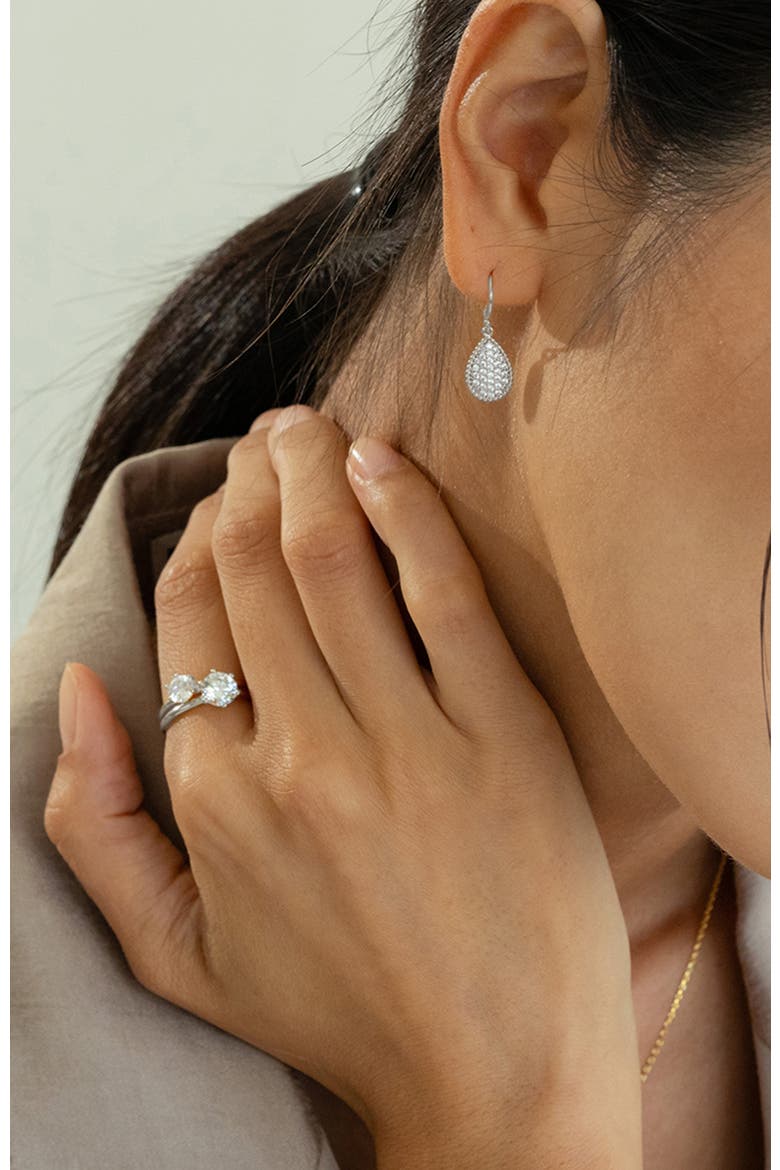 Sterling Silver 18k Gold Plated Sage Ring Dainty Minimalist Sparkle, Alternate, color, Silver