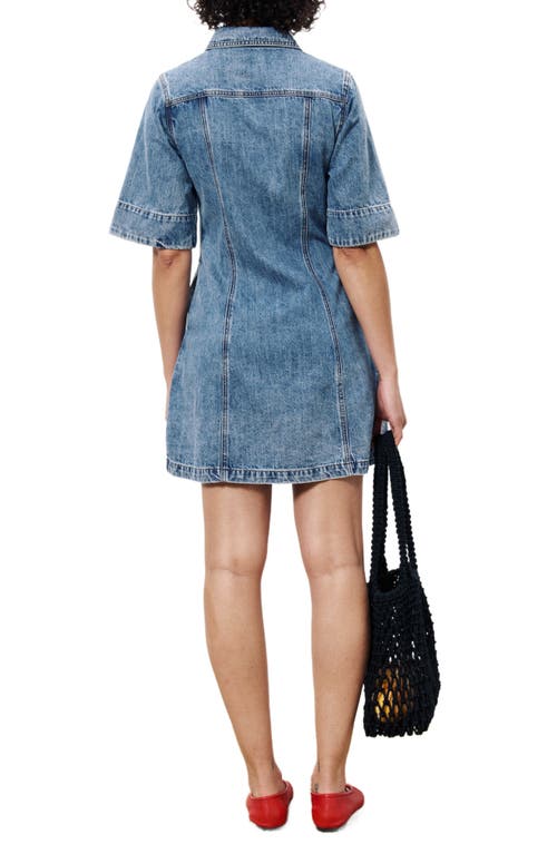 Frnch Spray Street Denim Dress In Denim Blue In Blue