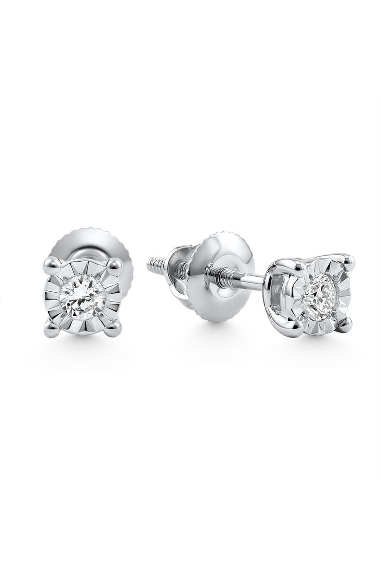 Screw Back Diamond Studs Lab Grown, Alternate, color, Silver
