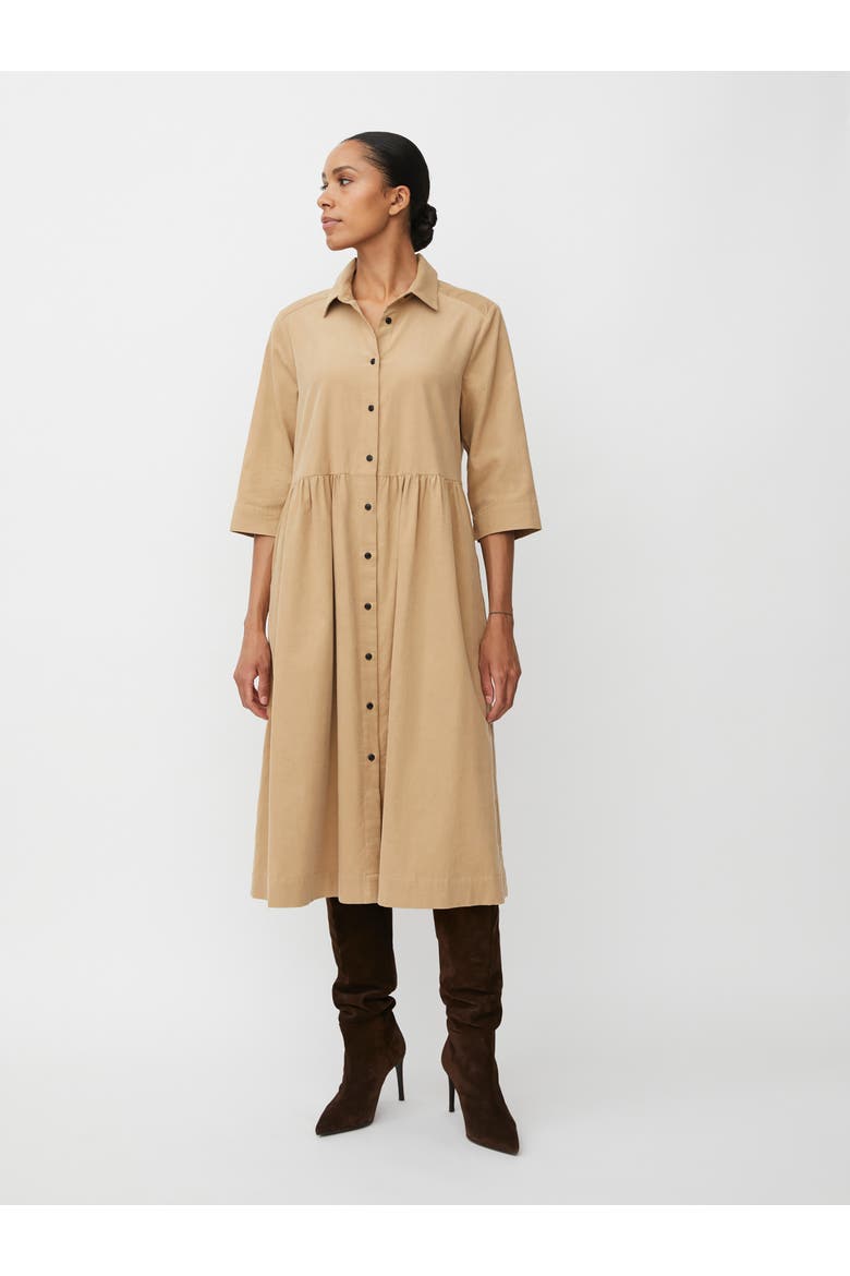 MaNynisla 3/4 Sleeve Midi Dress, Main, color, Travertine