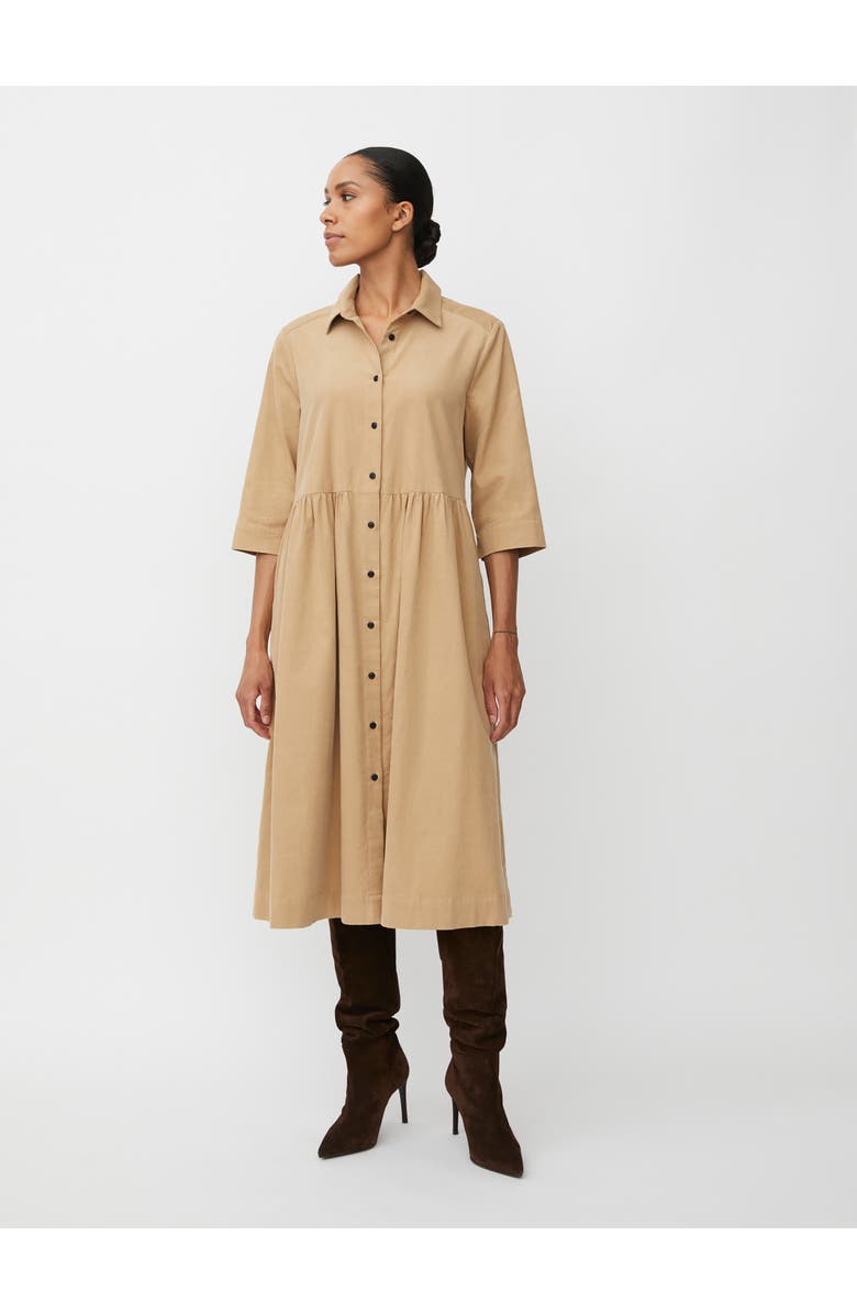 Masai Copenhagen MaNynisla 3/4 Sleeve Midi Dress, Main, color, Travertine