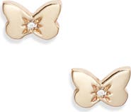 Anzie Mini Diamond Butterfly Stud Earrings