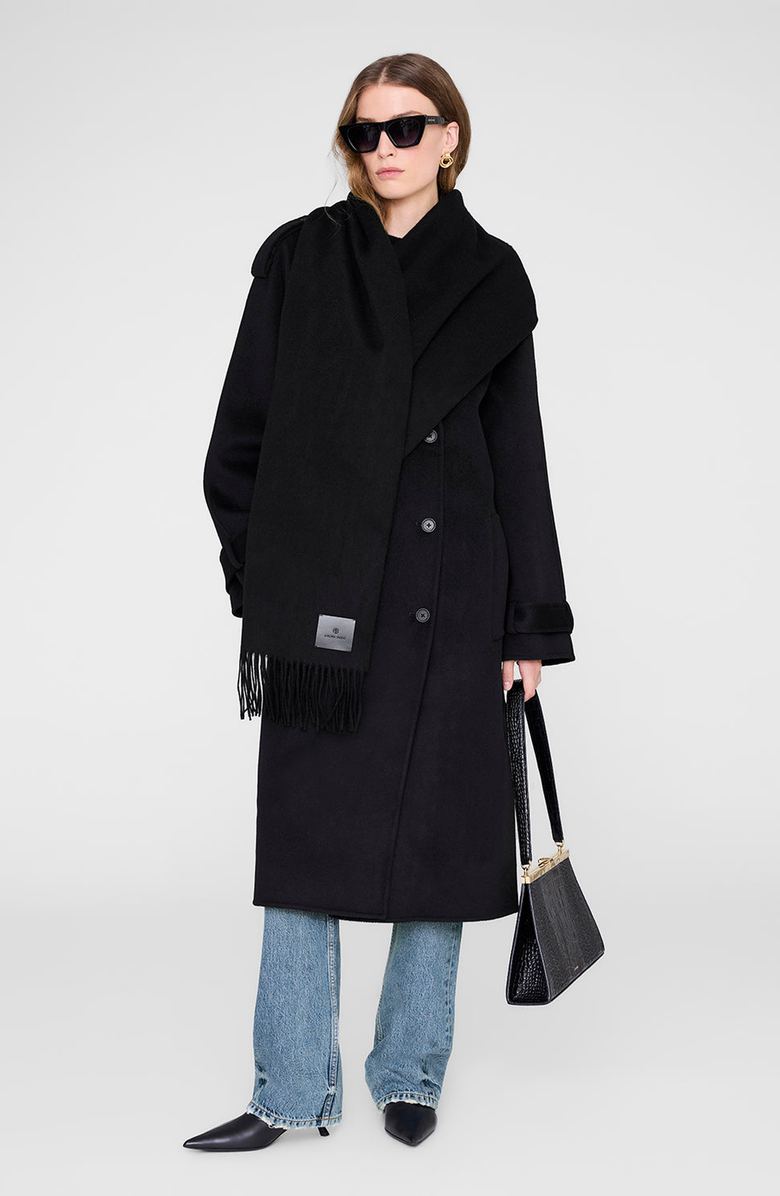 ANINE BING Augustina Scarf, Main, color, Black