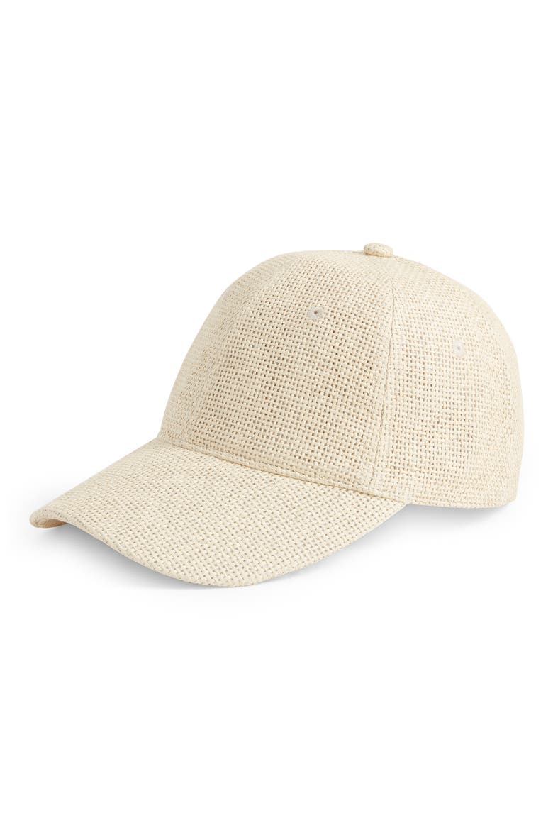 Straw Baseball Cap, Main, color, BEIGE LIGHT COMBO