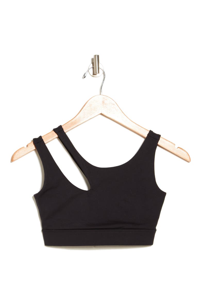 Medium Impact Cutout Sports Bra, Alternate, color, BLACK