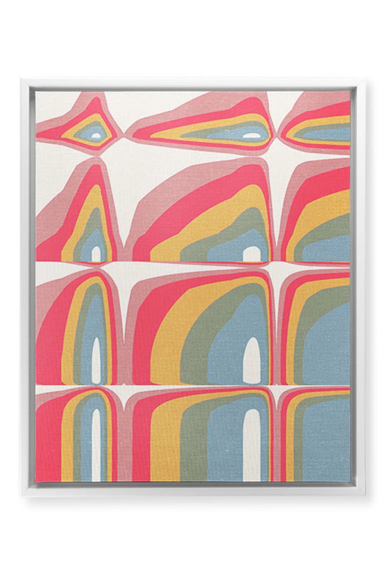 'Whimsical Rainbows' by Emanuela Carratoni Framed Wall Art, Main, color, PINK MULTI