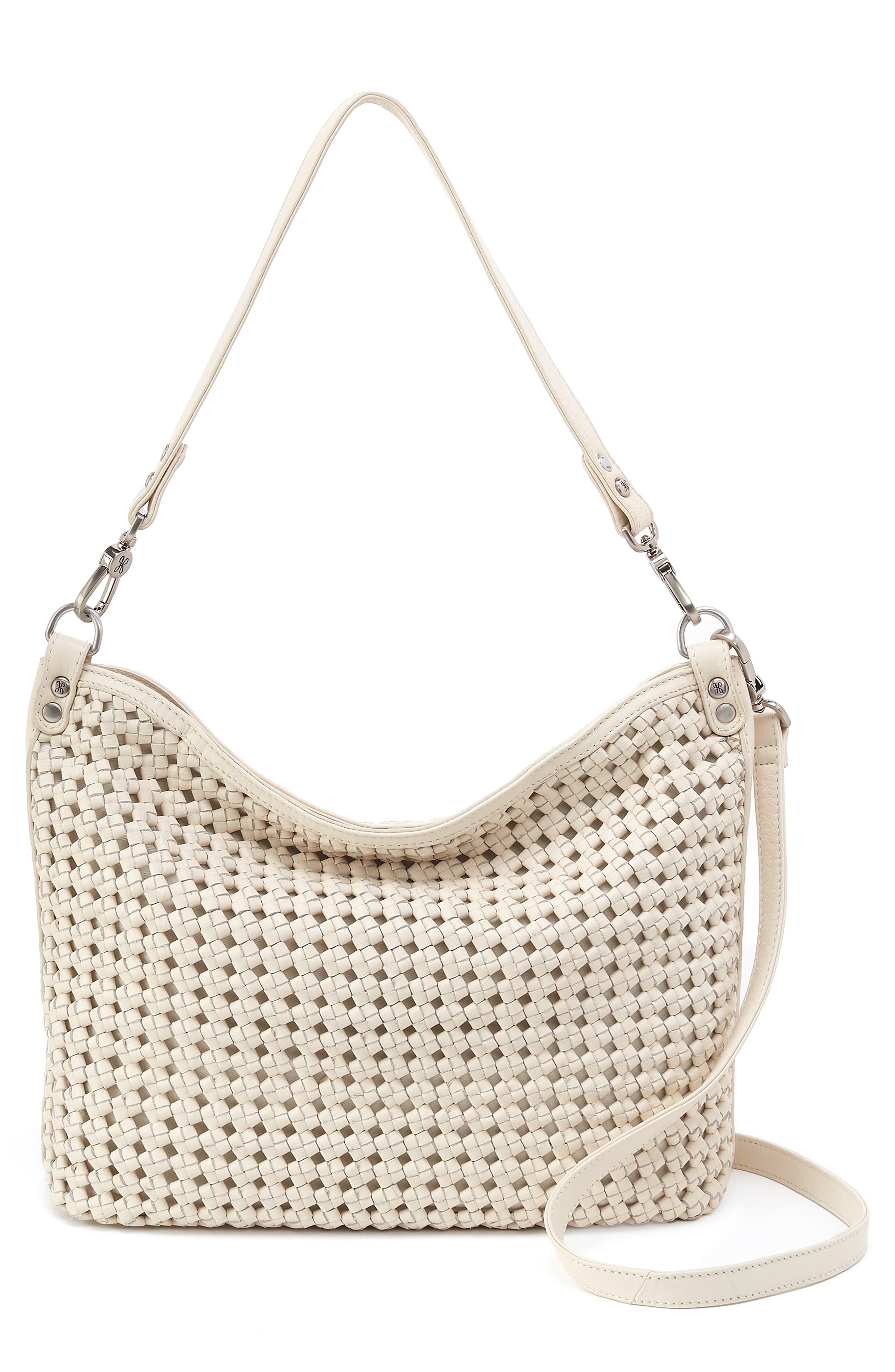 HOBO Pier Leather Shoulder Bag, Main, color, White Cap