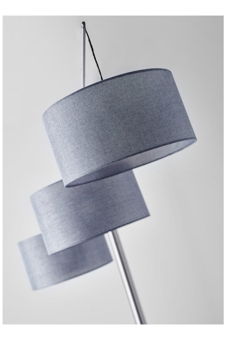 Wellington 3-Arm Arc Floor Lamp, Alternate, color, BRUSHED STEEL