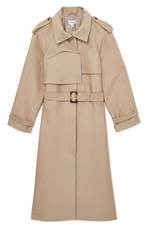 Shop Reiss August Trench Coat In Neutral