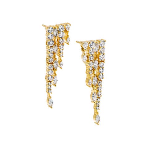 CZ Chandelier Dangling Drop Stud Earring