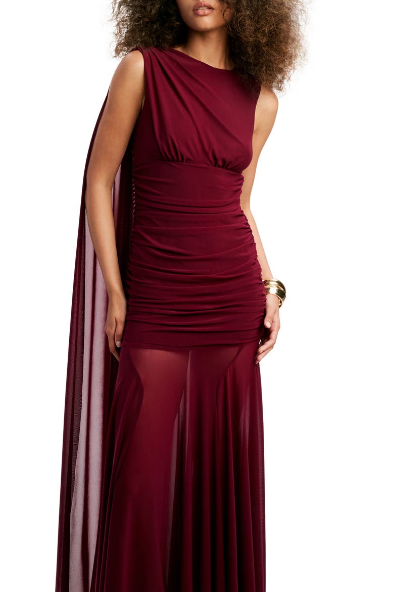 Alverie Mesh Maxi Dress, Alternate, color, MULBERRY