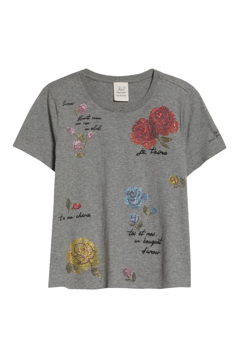 Heat Set Rhinestone Graphic T-Shirt, Alternate, color, CHARCOAL HEATHER GREY/ MULTI