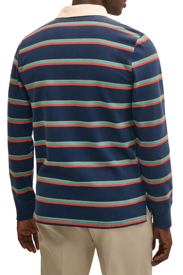 Long Sleeve Stripe Cotton Rugby Shirt, Alternate, color, NAVY MULTI