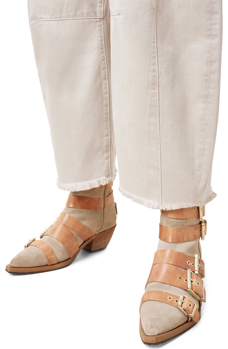 AllSaints Jane Buckle Bootie, Alternate, color,