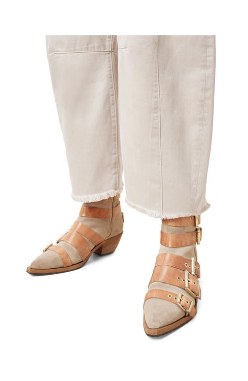 Allsaints Jane Buckle Bootie In Sand Brown
