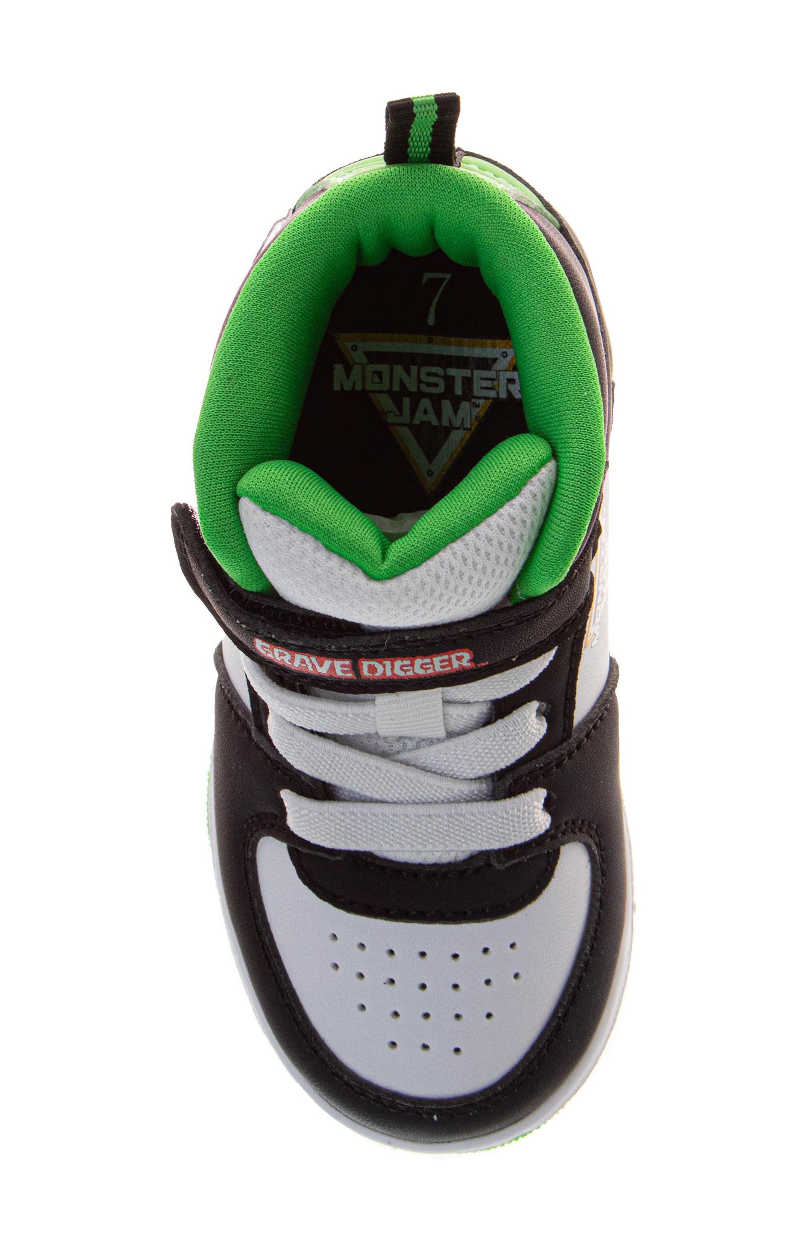Kids' Monster Jam High Top Sneaker, Alternate, color, BLACK/GREEN