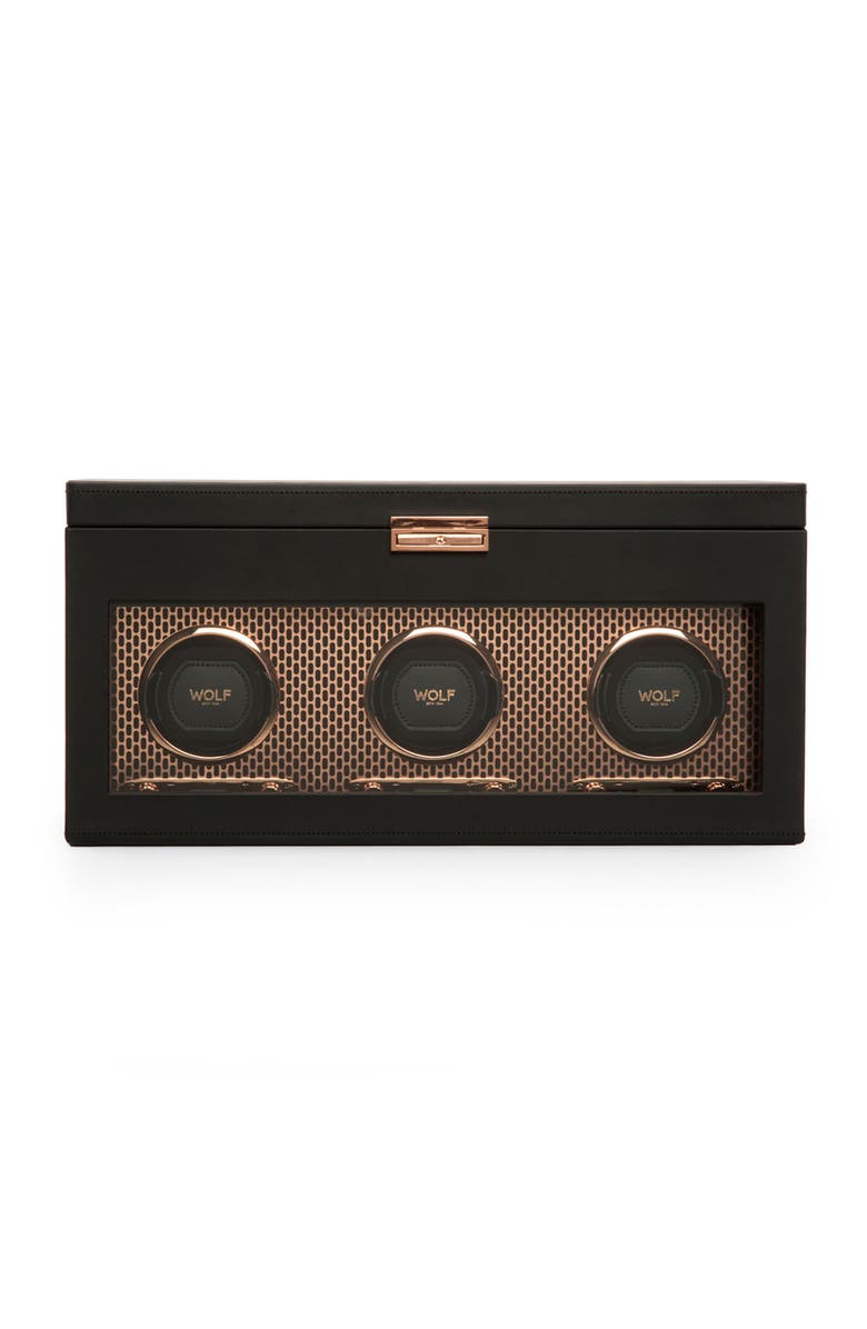 WOLF Axis Triple Watch Winder with Storage, Main, color, Copper