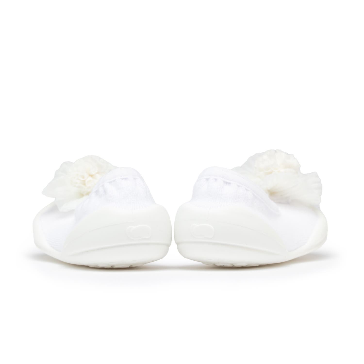 Komuello Toddler Sock Shoes Flat - Pompom Flower White, Alternate, color, White