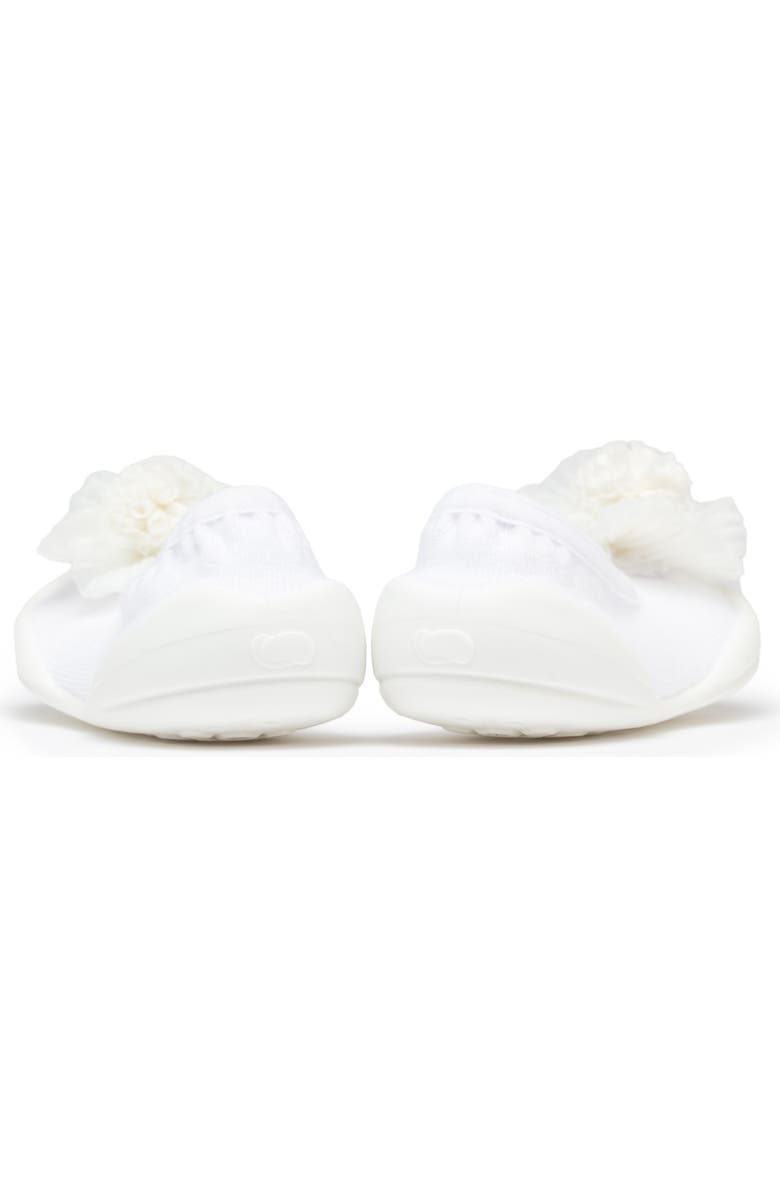 Komuello Toddler Sock Shoes Flat - Pompom Flower White, Alternate, color, White