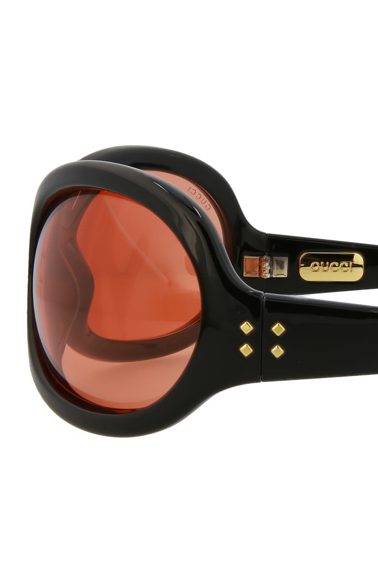 Gucci Novelty 77mm Oversize Shield Sunglasses, Alternate, color, 