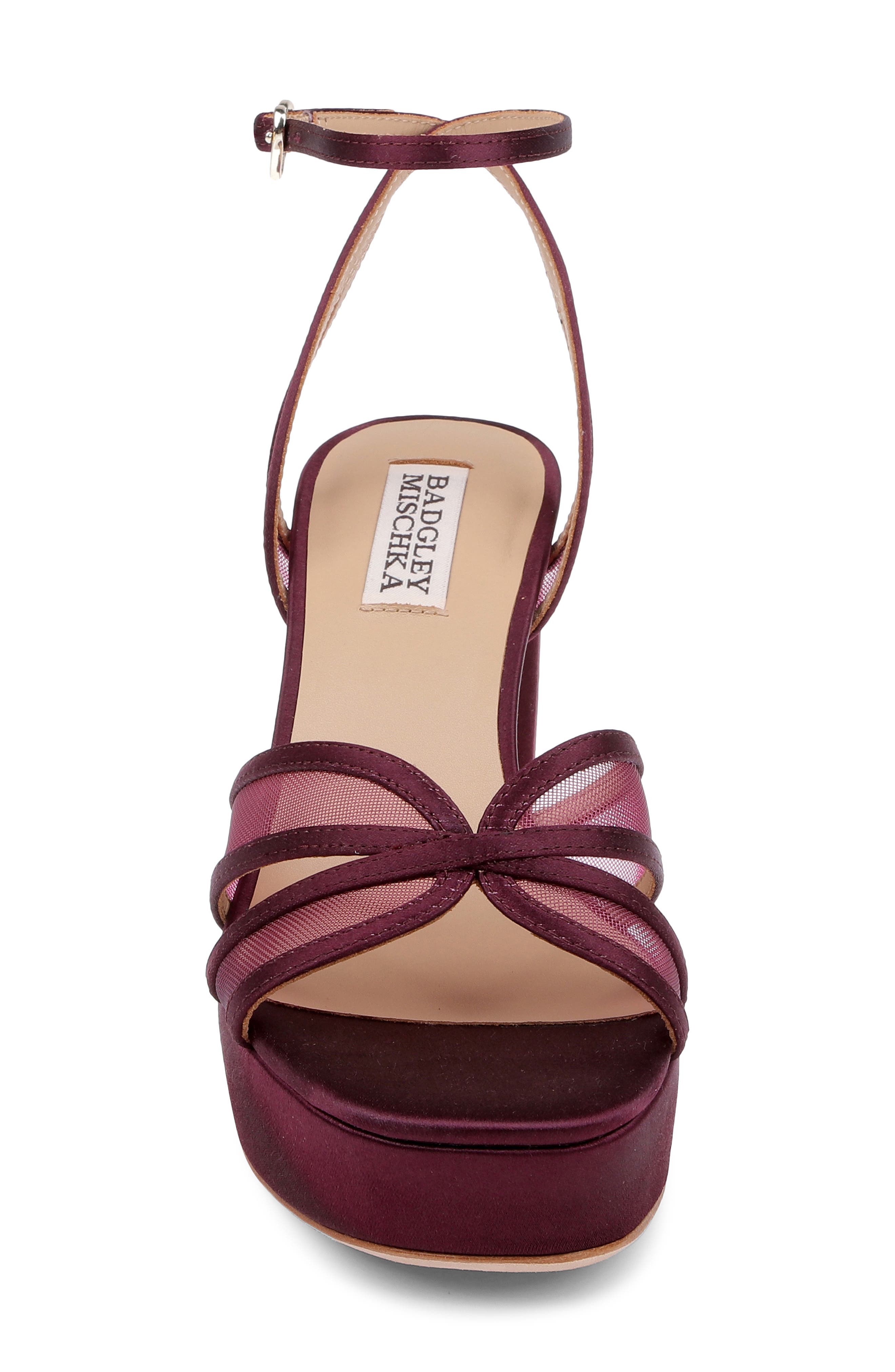 Yohana Platform Ankle Strap Sandal, Alternate, color, CHERRY SATIN