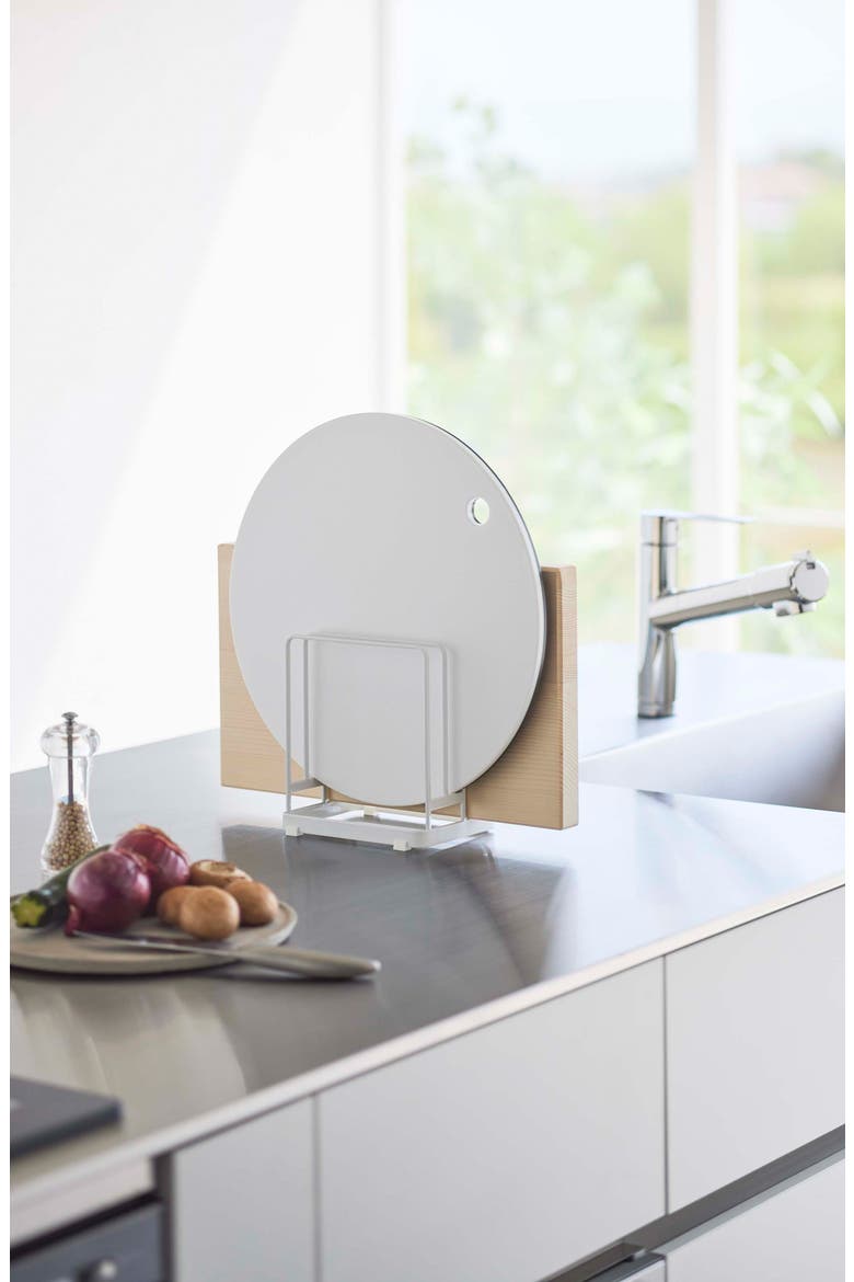 Round Cutting Board Stand, Alternate, color, WHITE