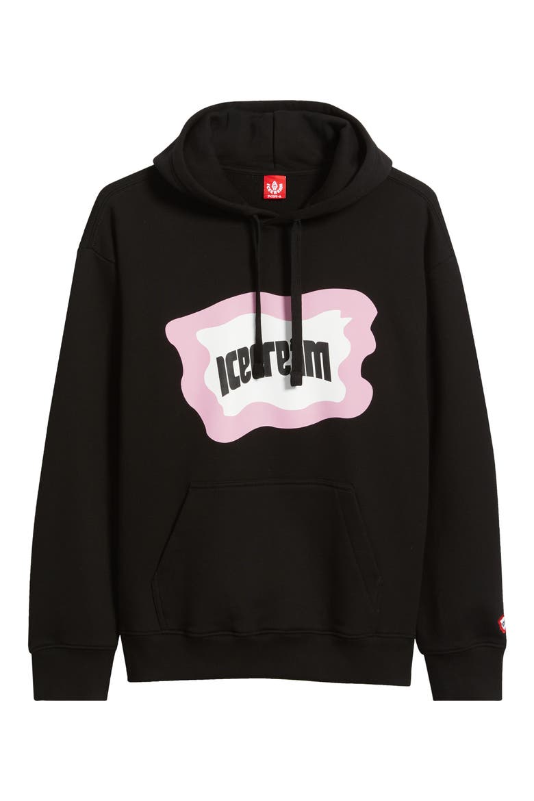 Flag Logo Cotton French Terry Graphic Hoodie, Alternate, color, BLACK