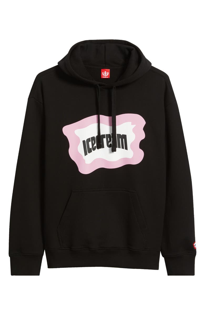 ICECREAM Flag Logo Cotton French Terry Graphic Hoodie, Main, color, Black