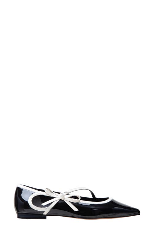 Linea Paolo Nuri Bow Pointed Toe Patent Flat In Multi