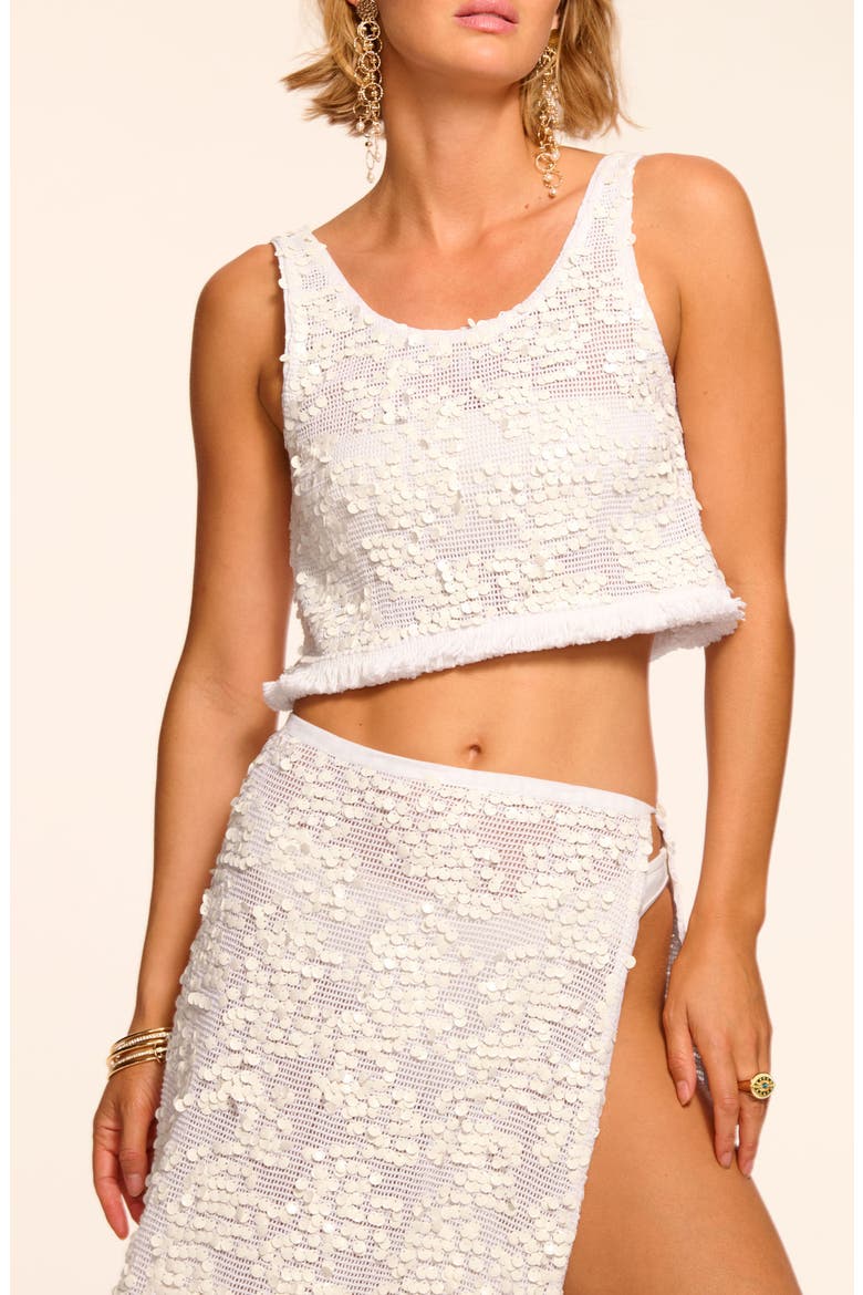 Kyra Sequin Cover-Up Top, Main, color, WHITE PAILLETTE