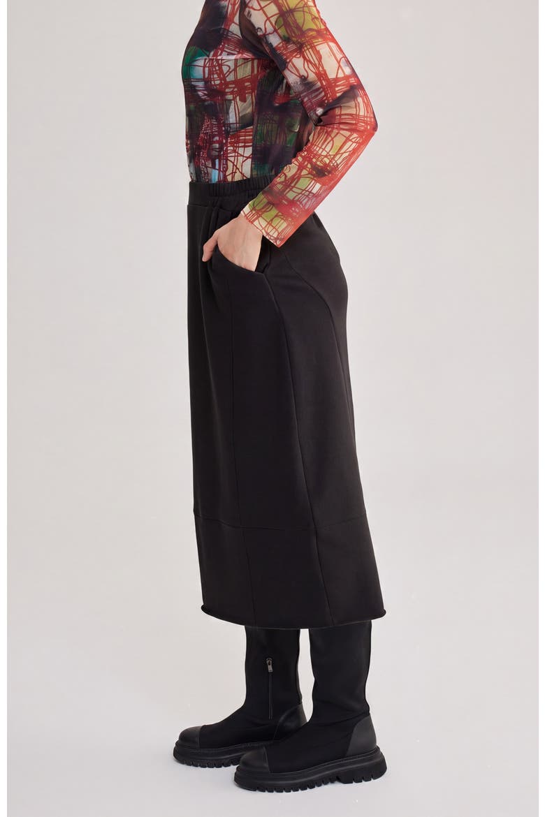Marta Fleece Cocoon Skirt, Alternate, color, Black