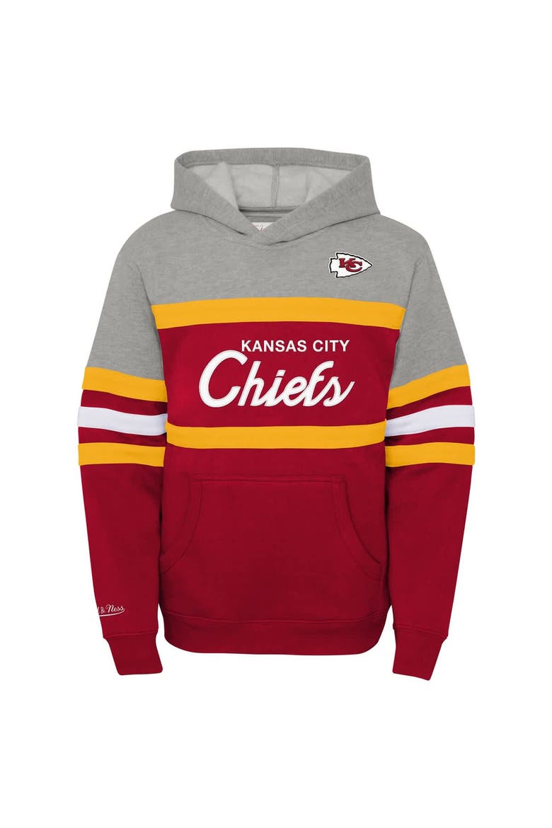 Youth Mitchell & Ness  Red Kansas City Chiefs Throwback Head Coach Pullover Hoodie, Alternate, color, Red