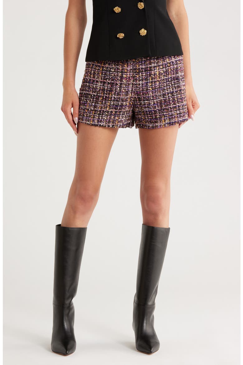 Ashton Tweed Shorts, Main, color, PURPLE MULTI TWEED