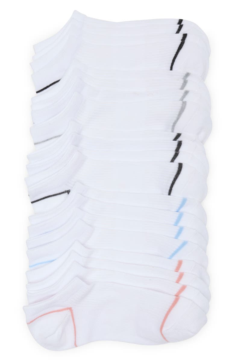 NORDSTROM RACK Everyday Assorted 10 Pack Ankle Socks, Main, color, White