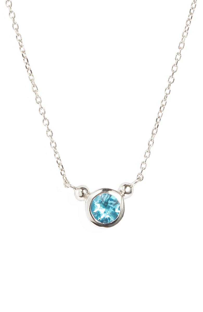 Anzie Bonheur Bubbling Brook Station Necklace, Main, color, Swiss Blue Topaz
