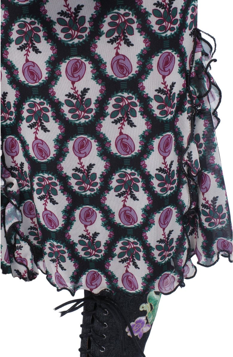 Anna Sui Sleeping Beauty Mesh Skirt, Alternate, color,