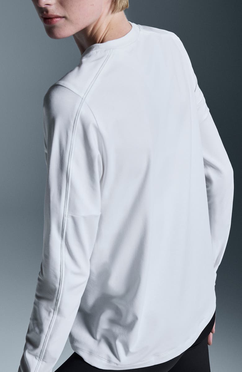 On Focus-T Long Sleeve Performance T-Shirt, Alternate, color, White