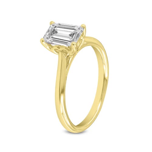 Luvmyjewelry Rahina 14k Yellow Gold Emerald Lab Grown Diamond Solitaire Engagement Ring In 14k Yellow Gold
