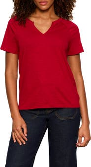 Sanctuary Notch V-Neck Cotton Blend T-Shirt